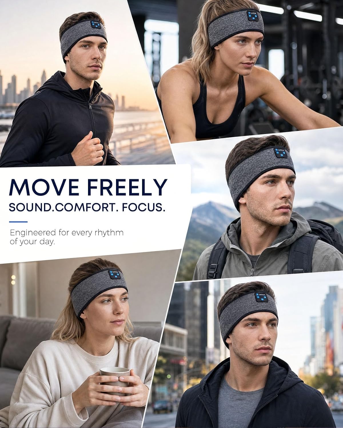 Sleep Headphones Headband, Bluetooth 5.4 Sleeping Headphones for Side Sleepers, Wireless Headband Headphones with Ultra-Thin Stereo Speakers for Sports, Workout, Travel, Meditation