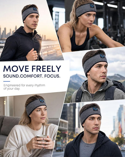 Sleep Headphones Headband, Bluetooth 5.4 Sleeping Headphones for Side Sleepers, Wireless Headband Headphones with Ultra-Thin Stereo Speakers for Sports, Workout, Travel, Meditation