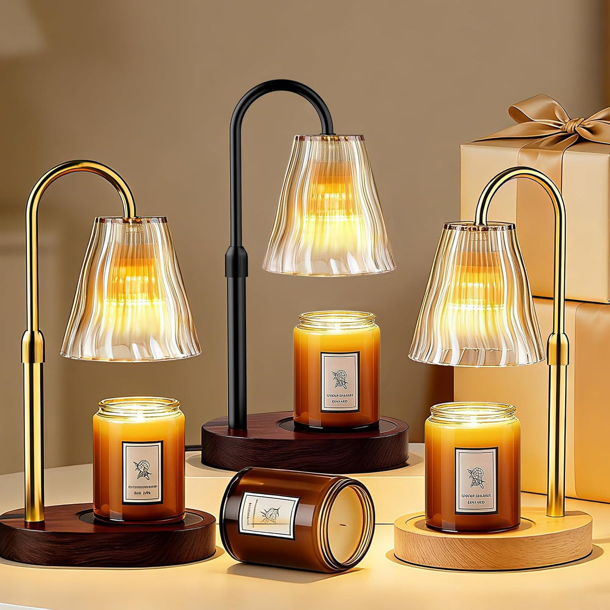 Candle Warmer Lamp with Timer Dimmer, Birthday Gifts for Women Mom Friend Sister, House Warming Gifts New Home Decor, Office Apartment Dorm Room Wax Melt Warmer for Jar Candles with 2 Bulbs