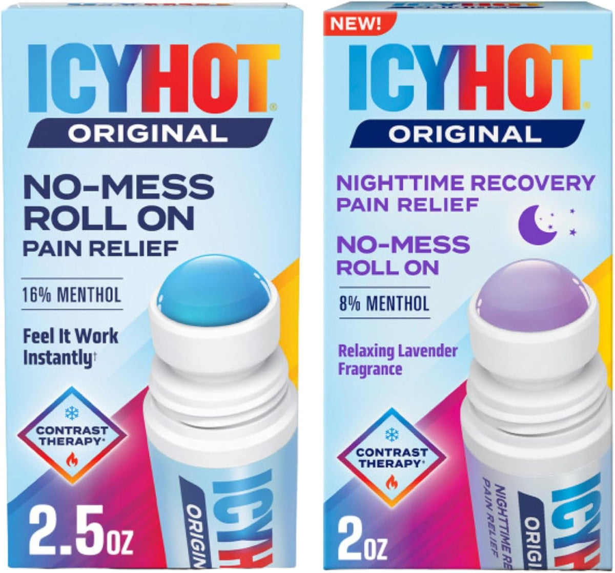 Icy Hot Original Pain Relief, Nighttime Recovery, Roll-On, Lavender, 2 oz.
