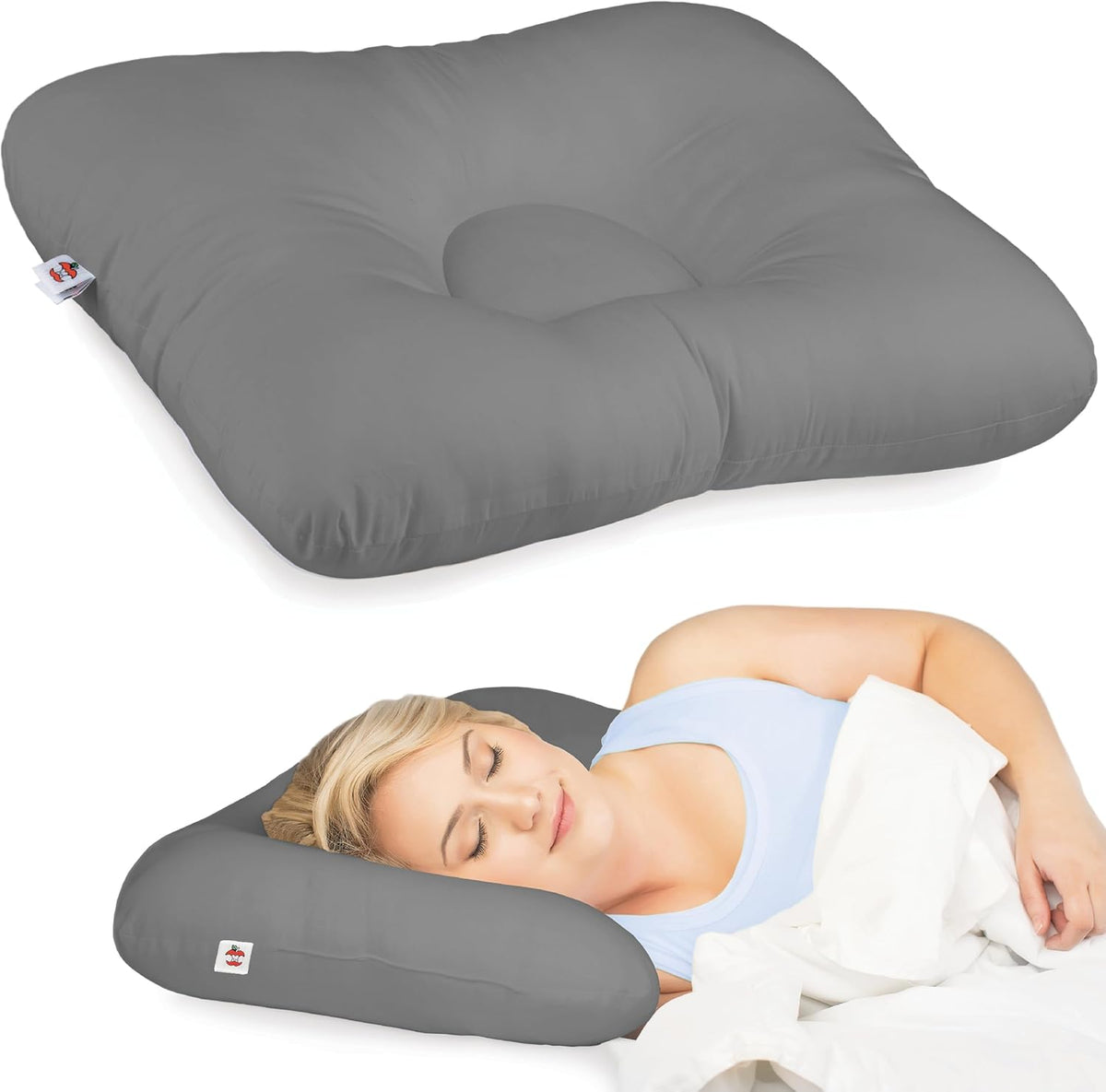 Ergonomic Cervical Pillow for Neck Pain Relief Back & Side Sleepers MID WH