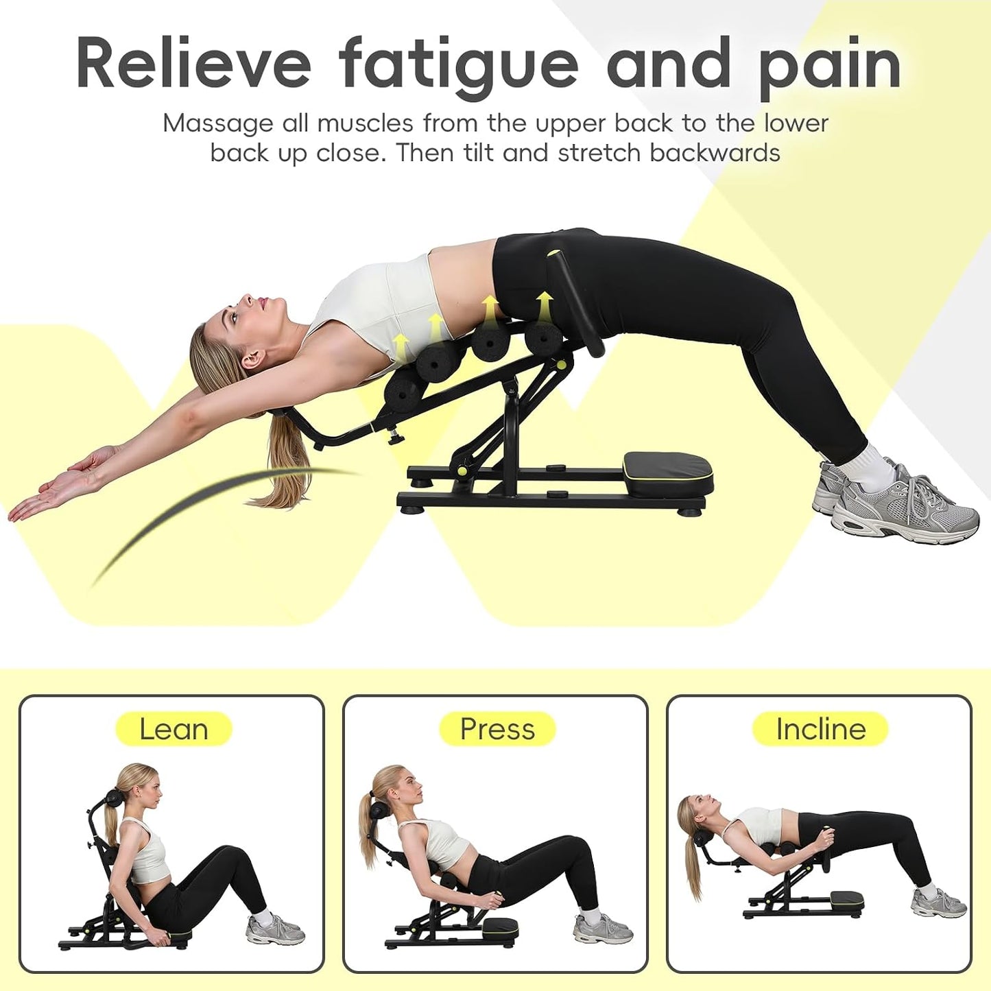 Mini Inversion Table Stretcher for Back Pain, Stretch Back and Neck, 330 lbs Weight Capacity, Spine Alignment Stretcher Home and Gym Inversion Equipment
