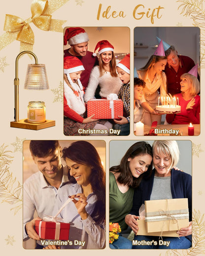 Hong-in Candle Warmer Lamp with Timer, House Warming Gifts New Home Decor | Dimmable & Adjustable Height, Electric Wax Warmer for Scented Wax Jar Candles,Gifts for Women Mom Sister