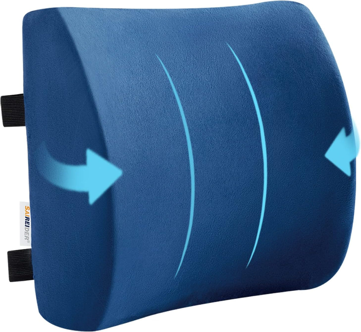 SAIREIDER Seat Cushion and Lumbar Support Pillow for Office Chair, Memory Foam Car Seat Cushions Back Support Pillows, Help Relieve Pain of Back, Lumbar, Tailbone and Sciatic Nerve（Black）
