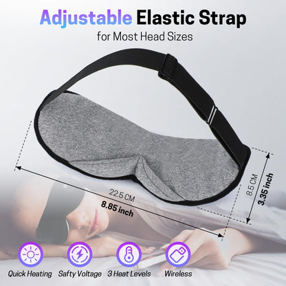 Aurya Heated Eye Mask for Dry Eyes, Cordless Warm Eye Mask, Relief Eye Irritated & Strained, Heated Mask for Blepharitis, Styes, Eye Relief, 8.85×3.35 in
