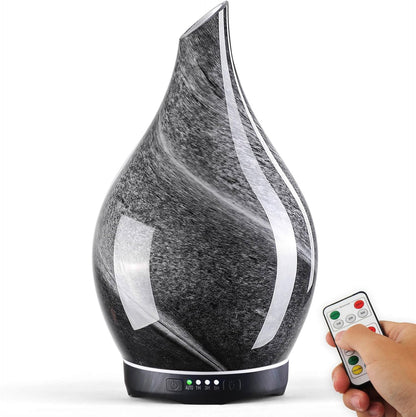 Porseme 280ml Remote Essential Oil Diffuser 3D Glass Ultrasonic Mist 7H | Elegant Handmade Glass Aroma Diffuser with 7-color LEDs, Quiet Aromatherapy and Safe Auto Shut-off, Perfect for Gifts