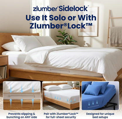 The Original USA Patented ZlumberLock - Secure Sheet Holder with Heavy-Duty Mattress Straps – No More Loose Bedding, Universal Fit, Easy One-Time Installation