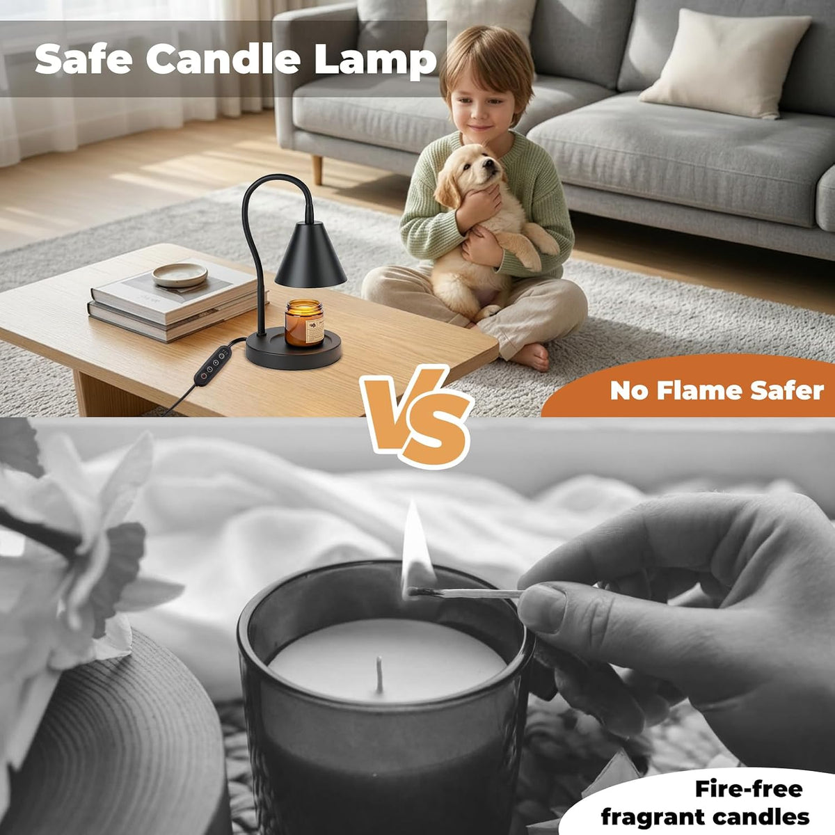 LALISU Candle Warmer Lamp with Timer Electric Candles Light Birthday Gifts