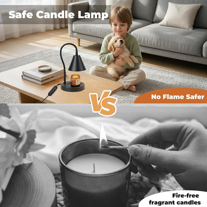 LALISU Candle Warmer Lamp with Timer Electric Candles Light Birthday Gifts