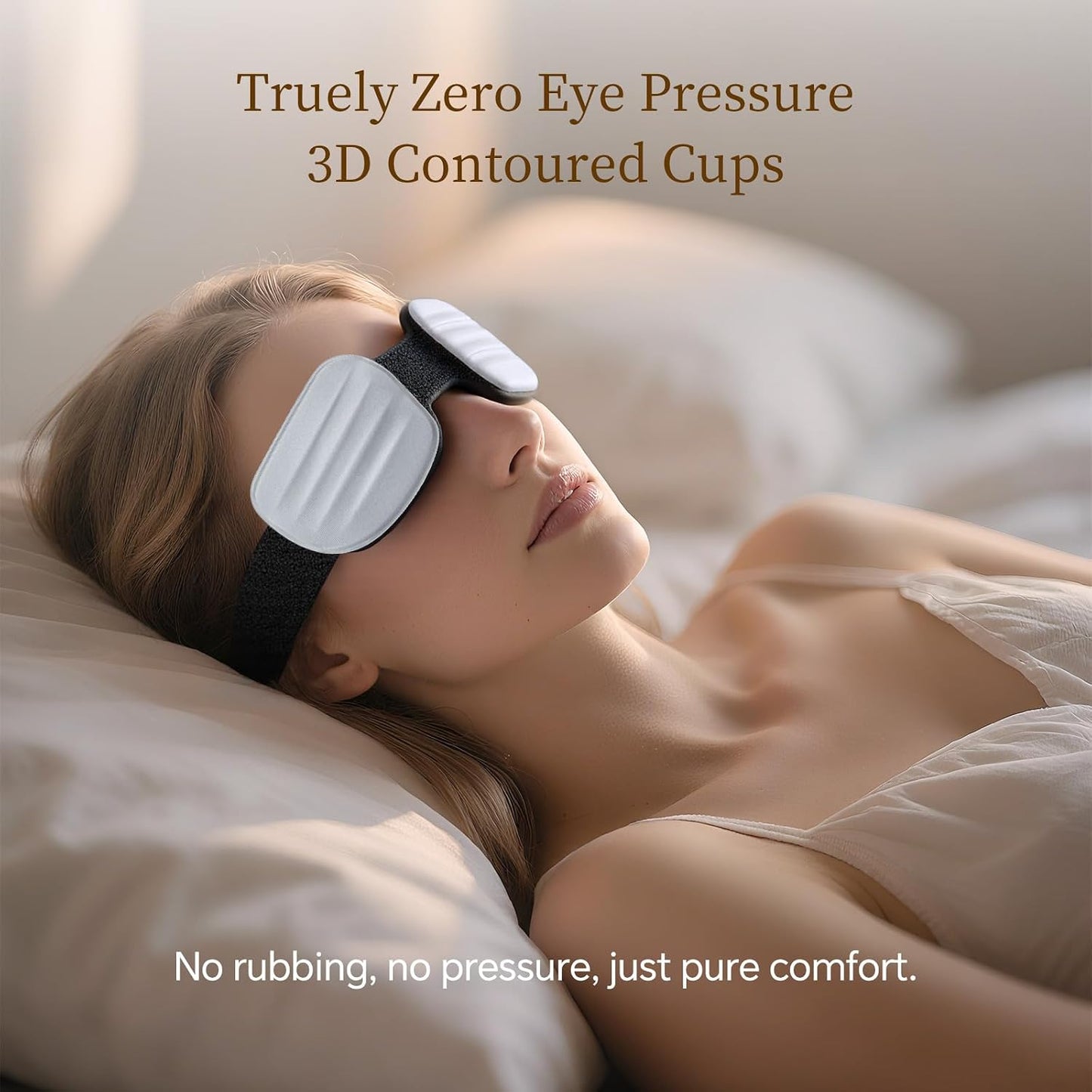 CLOZIA Sleep Mask for Men Women, Adjustable Sleeping Eye Mask, Blocking Eye Masks for Sleep, Soft Comfortable for Travel & Shift Work,Black