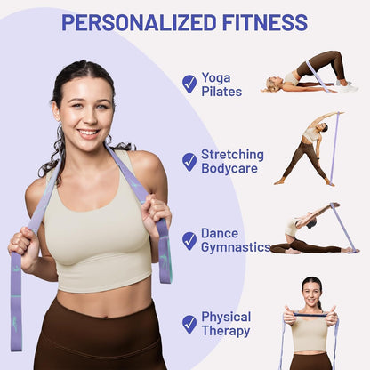 Stretch Strap, Multi-Loop for Physical Therapy,Elastic Yoga Stretching Strap for Dance,Yoga, Pilates & Gymnastics Exercise, Ballet Stretching Band for Flexibility, Leg Stretching