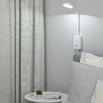 LED Bedside Reading Light with Remote Control for Books in Bed, Bedroom Wall Mounted LED Reading Lamp, 5W 500Lm Dimmable, 3 Lighting Colors, 120° Wide Lighting Angle, Timer Auto Off
