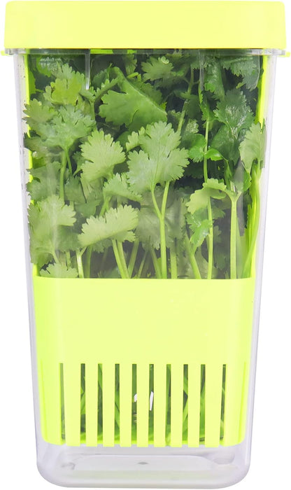 LUVCOSY 3 Pack Herb Keeper, BPA-Free Plastic Herb Saver with an Inner Basket for Cilantro, Mint, Parsley, and Asparagus, Keeps Fresh Herbs for 3 Times Longer
