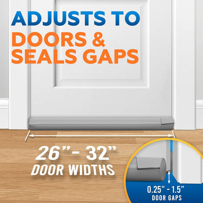 Comfyanno Under Door Draft Stopper - Bottom Door Gap Filler & Seal - Fits 30” to 36” Door, Double Side Block Noise, Sound, Air, Bugs, Dust, Easy to Install, No Adhesive, Black
