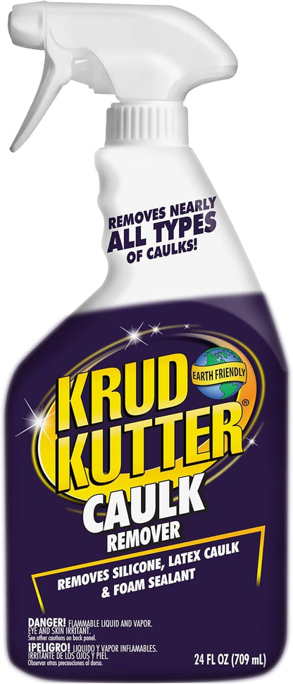 Krud Kutter Caulk Remover Spray, 24 oz, Softens and Removes Caulk, Sealant and Adhesive Residue, Easy to Use Spray for Bathroom, Kitchen, Windows and Tile Surface Prep