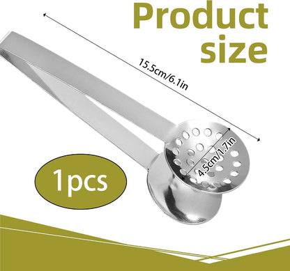 Premium Stainless Steel Tea Bag Squeezer Tongs, 6.1 Inch Length, Reusable Kitchen Tool for Hot Tea and Lemon