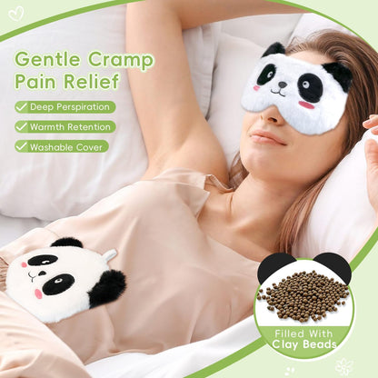my novel things Microwave Heating Pad with Heated Eye Mask Compress Moist for Relieve Fatigue Period Cramps Uscented Microwavable Heating Pad Cute Bear for Women Birthday Christmas Gifts