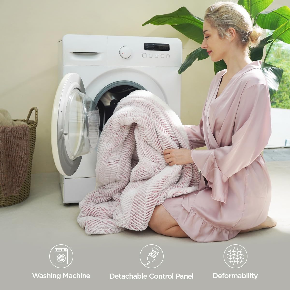 Templewet Heated Blanket Throw 50" x 60",Cute Electric Blanket,Racoon | Timer Settings,Auto Off,Soft Sherpa Heated Throw Blanket,Machine Washable,Fast Heating for Sofa Bed Office Use,Gifts for Mom
