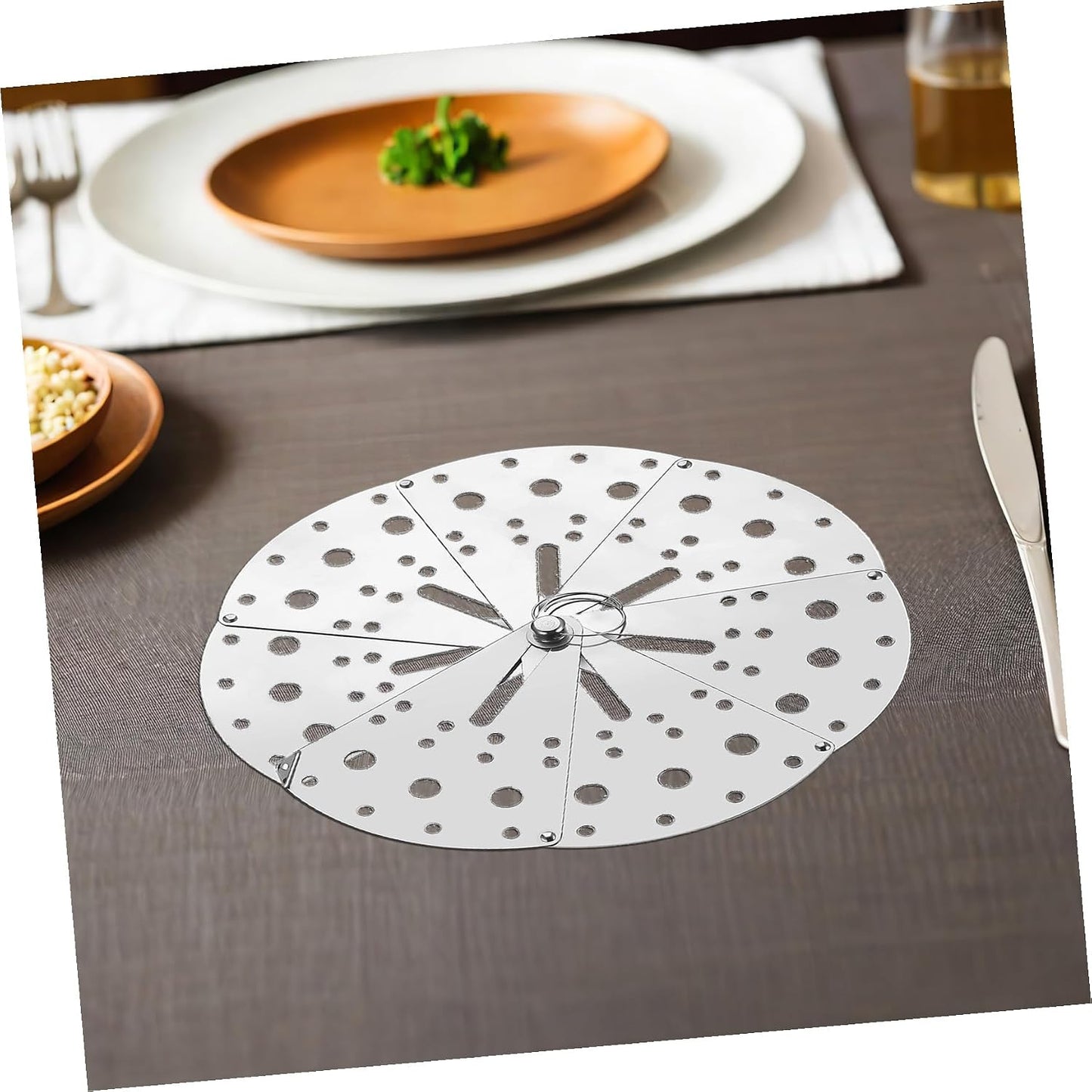 Adjustable Food-grade Stainless Steel Anti-spill Cover Lid with Filter Household Overflow Stopper for Pots Easy-clean Multifunctional Kitchen Spill Stopper