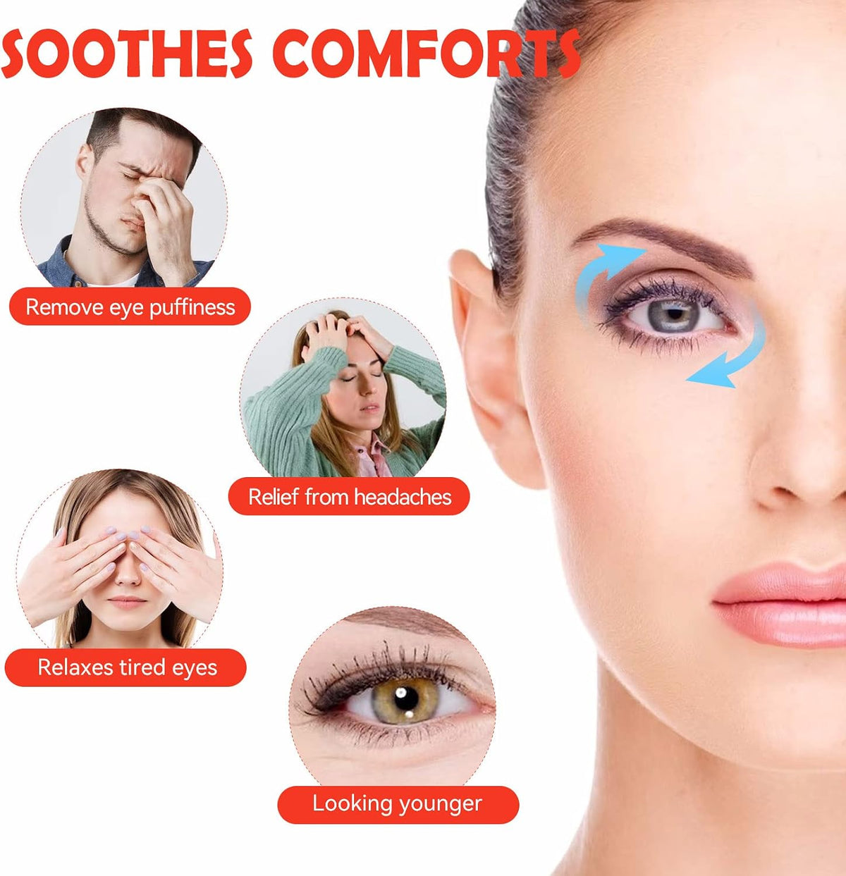 Gel Eye Mask for Dark Circles and Puffiness,Cold/Hot Packs Reusable Cute Cooling Ice Eye Masks,Relief Migraine Eyes Swollen,Soft & Non Toxic Suitable for Kids,Woman and Man(3 Pack)