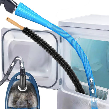 Sealegend 2 PCS Dryer Vent Cleaner Kit, Dryer Lint Vacuum Attachment&Brush | Blue Dryer Vent Vacuum Hose Dryer Lint Remover Brush for Dryer and Washer,Deep Traps Cleaning Tool Fits Most Vacuums