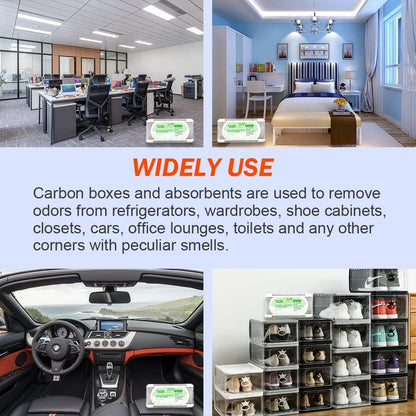 2Packs Fonday Bamboo Charcoal Refrigerator Deodorizer, Odor Eliminator | Reusable air freshener, More effective than baking soda, For fridges freezers, coolers & lunch Boxes