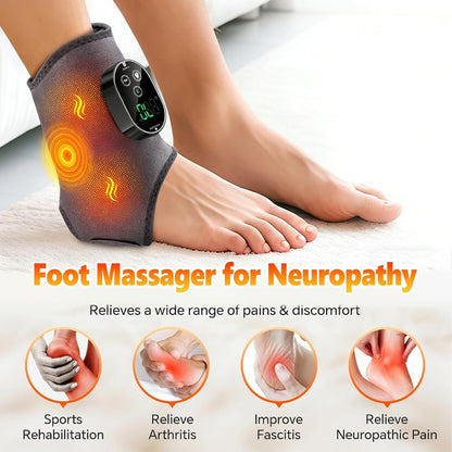AWIL 3-in-1 Wireless Ankle and Foot Massager Heating Vibration Support Wrap for Daily Ankle Care