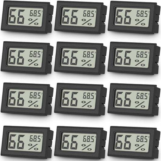 Vaikby 6-Pack Mini Digital Thermometer Hygrometer, Indoor Humidity Monitor, Temperature Humidity Gauge Meter with Fahrenheit (℉) for Greenhouse, Garden, Cellar, Closet, Fridge