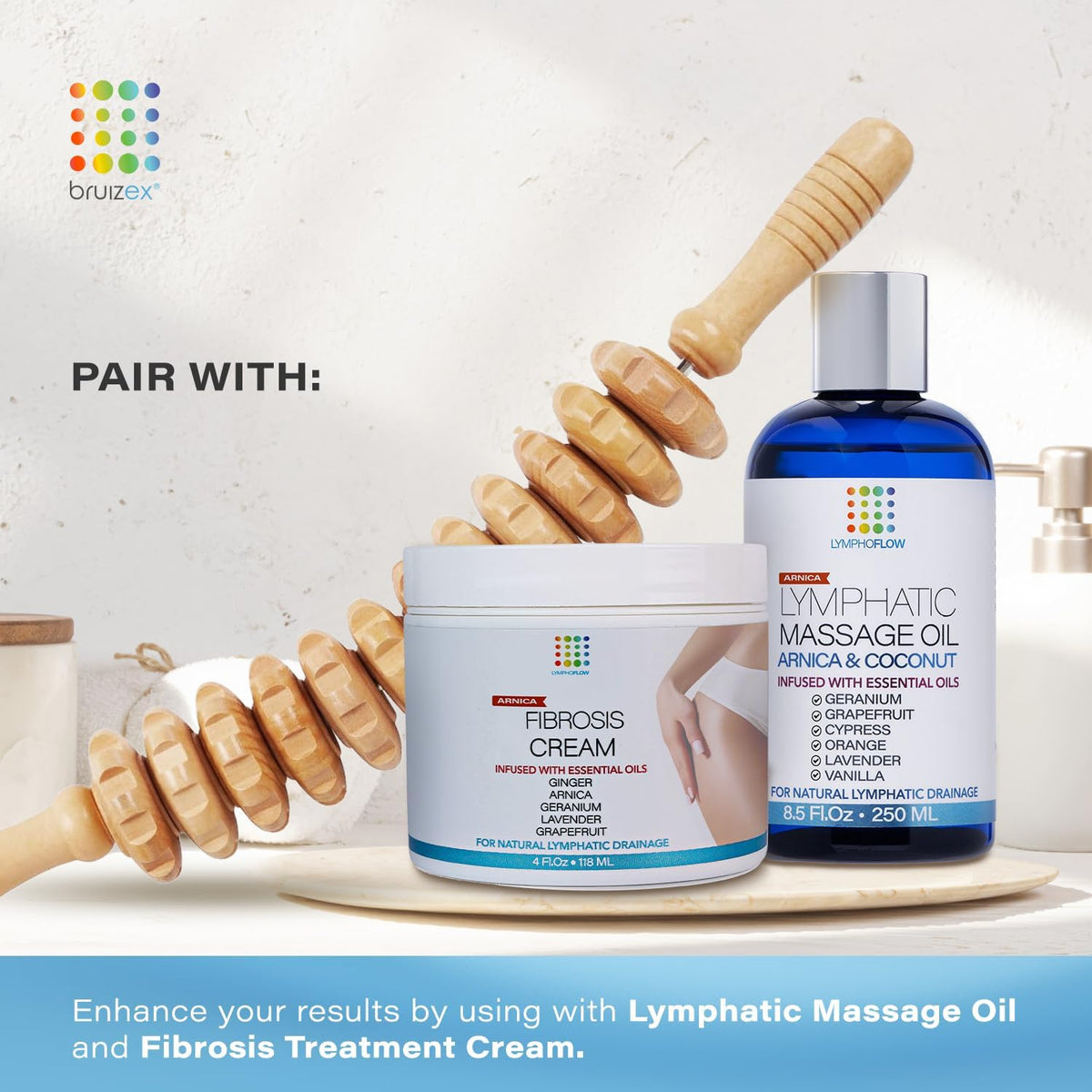 Bruizex Lipo Roller Lymphatic Drainage Massager, Massage Tool for Stomach