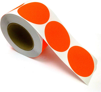 Blank Color Coding Stickers, Writable Surface â€“ 500 Permanent Labels per Roll (Yellow Fluorescent, 1.5" Circle)