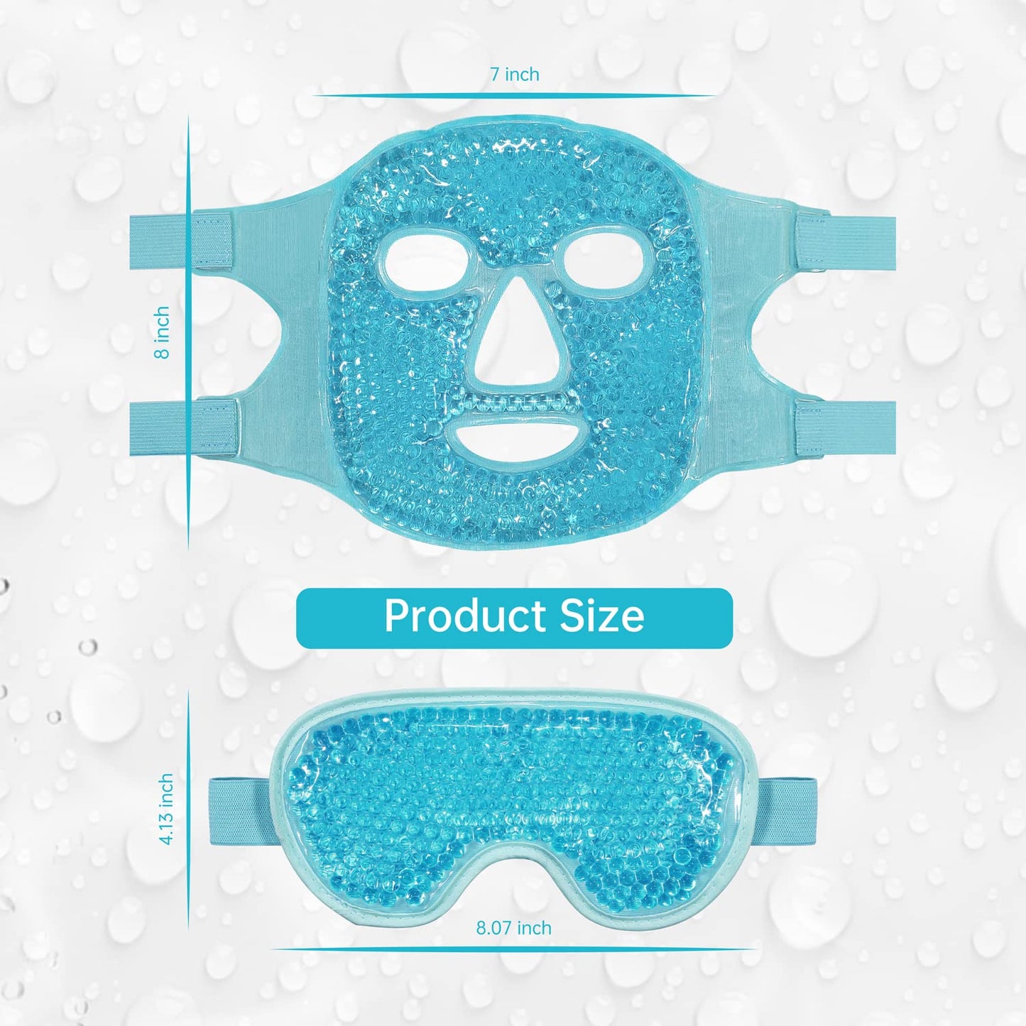 ZNÖCUETÖD Cold Face Eye Mask Ice Pack Reduce Facial Puff, Dark Circles, Hot Cold Compress Pack, Face SPA Gift for Woman Sleeping, Pressure, Headaches, Skin Care, Post Laser Cosmetic Care, Reversible