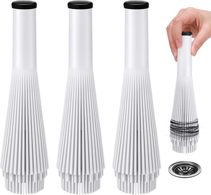 Feekoon 2 Pack Lint Trap for Washer and Utility Sink Drains, Hair Catcher | Fits 1.5 to 1.75 Inch Drains, Nylon Mesh, T Shape Rubber Plug, For Laundry Rooms and Utility Sinks, Removable for Cleaning