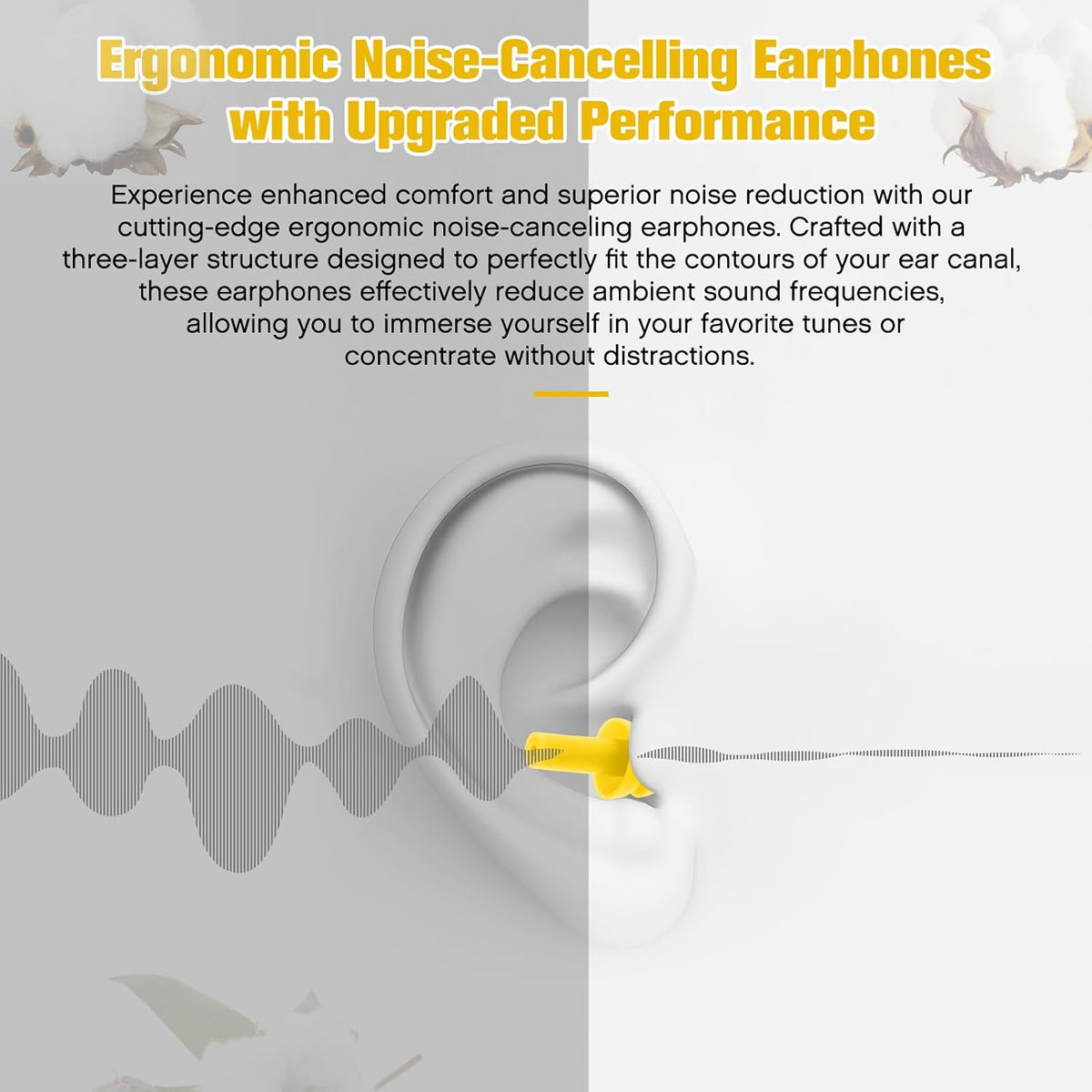 TrelaCo 200 Pairs Ear Plugs Bulk, Reusable Silicone Ear Plugs, Black