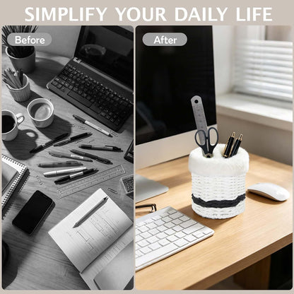 Paper Rope Plush Lined Eyelasses Holder Stand for Nightstand Desk