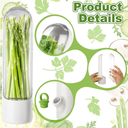 4 PCS Fresh Herb Keeper for Refrigerator, Herb Saver for Refrigerator, Cilantro Containers for Fridge, Herb Storage Containers for Cilantro Asparagus Mint Rosemary Parsley Basil for 2-3 Weeks