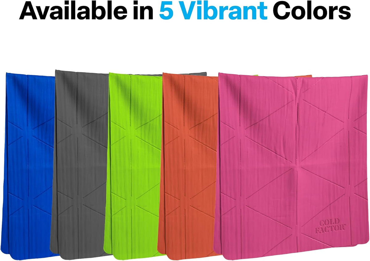 COLD FACTOR Instant PVA Cooling Towels, Cooling Neck Wraps, Blue, 3 Pack