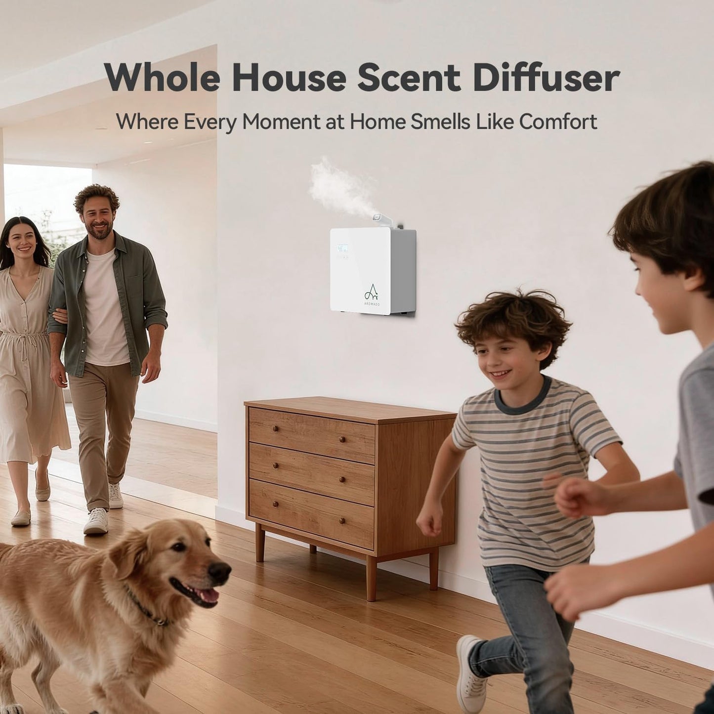 2025 Upgraded 3500 Sq.Ft Smart Scent Diffuser - HVAC System, Whole House Aroma & Hotel Collection Diffuser, Waterless Essential Oil Diffuser for Home Large Room, Cold Air Tech, 600mL (Black)