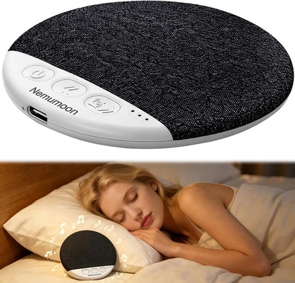 Mini Pillow Speaker for Sleeping, Ultra-Thin Bluetooth Speaker Under Pillow Speaker with White Noise Sound Machine Headphone-Free Sleep Speaker for Adult for Gift-Black