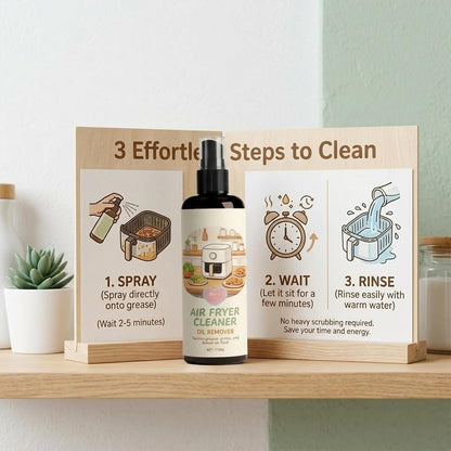 2-in-1 Air Fryer Cleaner Spray, Heavy Duty Oil Remover and Degreaser (2) | Safe for non-stick baskets, racks, and trays. Instantly dissolves tough baked-on grease with a non-scratch formula.