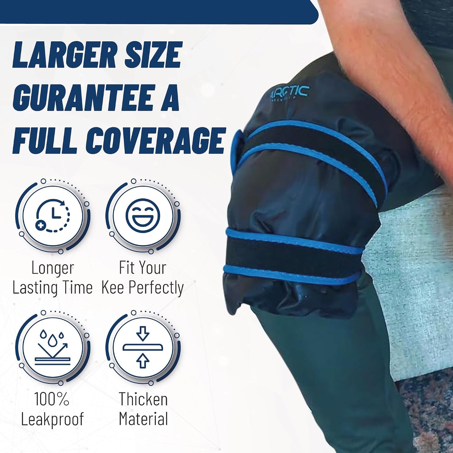Two Pack - Knee and Elbow Ice Pack Wrap | Reusable Gel Ice Pack, Arm Ice Sleeve, Knee Pain Relief