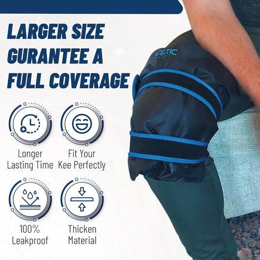 Two Pack - Knee and Elbow Ice Pack Wrap | Reusable Gel Ice Pack, Arm Ice Sleeve, Knee Pain Relief