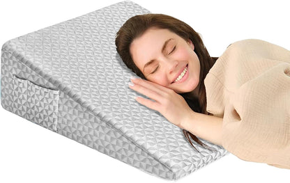 8" Leg Elevation Pillow, Memory Foam Wedge Pillow for Leg & Knee Support