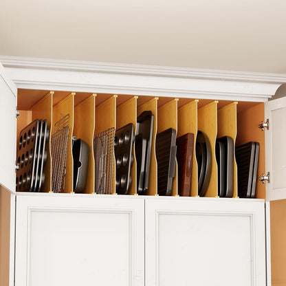 SpaceAid 6 Pack Tray Dividers for Cabinets, Pressboard Kitchen Cookie Baking Sheet Organizer for Cabinet, Vertical Pan and Trays Organizers for Pantry Storage