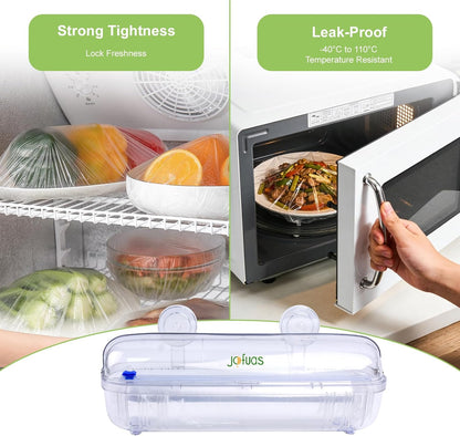 Plastic Wrap Dispenser with Slide Cutter, Fits 12 Inch Cling Wrap | BPA-free reusable dispenser fits 12" rolls. Compatible with cling film, tin foil and baking paper for food storage