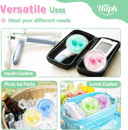 Hilph Kids Ice Packs for Boo Boos, 4 Gel Ice Packs for Injuries Reusable
