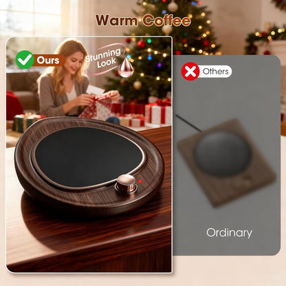 Coffee Mug Warmer - Large Candle Warmer Plate, 2-Temp Setting (131℉ & 113℉) & Fast Heating, Elegant Desk Warmer for Coffee/Tea/Milk/Candle, Ideal Office Home Gift (Black)