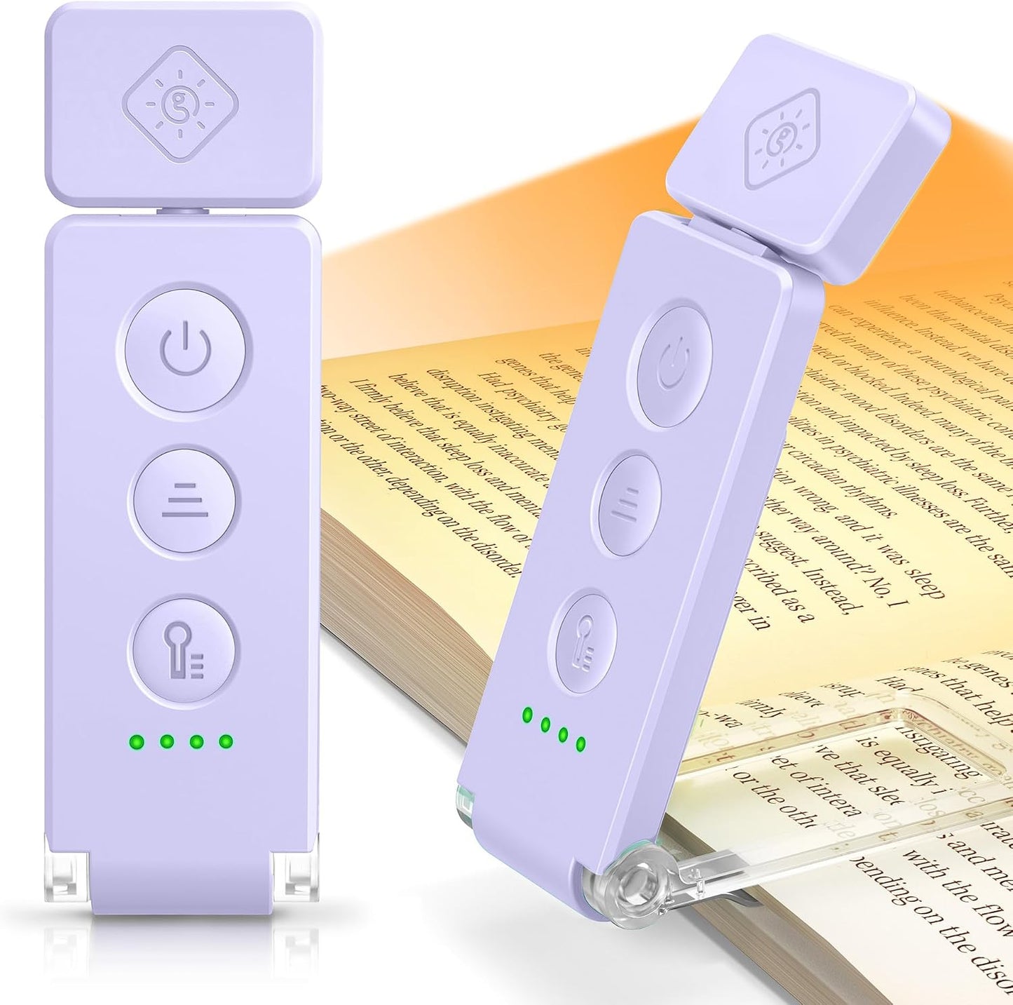Glocusent 12 LED Clip On Book Light, Full Page Reading Light USB-C | Wide Full-Page Lighting, 5 Colors & 5 Brightness, Eye-Caring Bed Reading, Up to 100Hrs, Book Lovers, USB-C Rechargeable