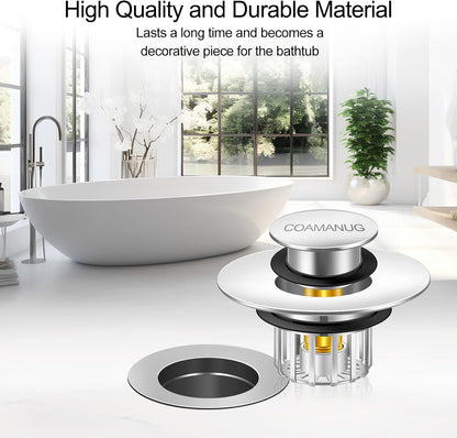 coamanug Bathtub Stopper | Shower Drain Hair Catcher, Pop-up Tub Stopper with Strainer | Bathroom Drain Plug | Drain Protector for 1-1/2 to 1-3/4"" Bath Drain Hole