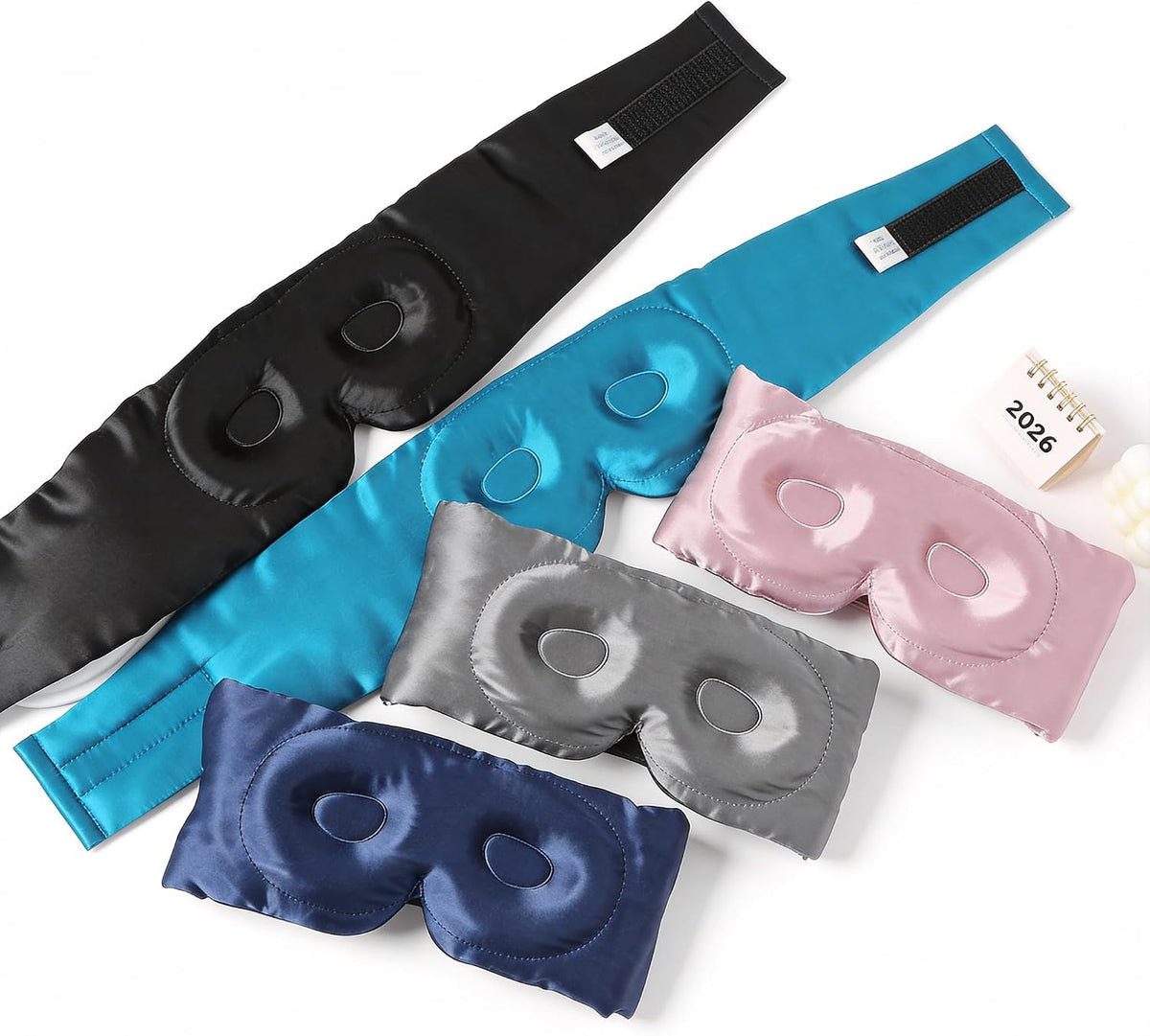 100% Mulberry Silk Sleep Mask for Women & Men – 22 Momme 6A Grade, 3D Contoured Total Blackout Eye Mask for Side Sleepers, Eyelash Extensions, Adjustable Strap, Breathable Blindfold (Black)