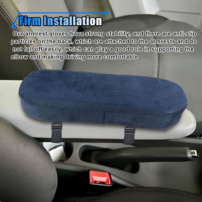 2PCS Car Seat Armrest Covers, Soft & Comfortable Office Chair Arm Pad, Anti-Scratch Car Armrest Cushion, Universal Car Armrest Pillow Protector Cover for Most Cars (Black)